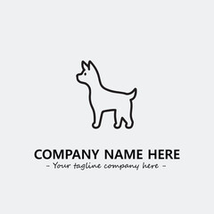 Dog illustration black and white for logo company vector image
