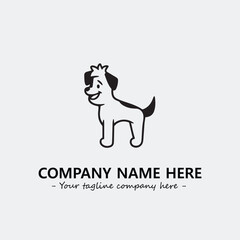 Dog illustration black and white for logo company vector image
