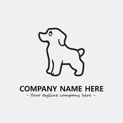Dog illustration black and white for logo company vector image
