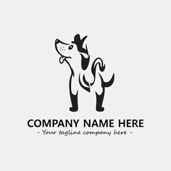 Dog illustration black and white for logo company vector image
