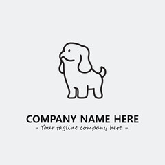 Dog illustration black and white for logo company vector image
