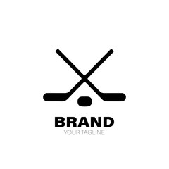 Hockey Logo. Hockey Logo Design. Hockey Logo Brand. Hockey Logo Vector Design Isolated on White Background