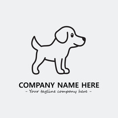 Dog illustration black and white for logo company vector image
