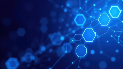 Obraz premium abstract blue background with hexagons