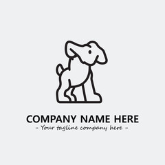 Dog illustration black and white for logo company vector image
