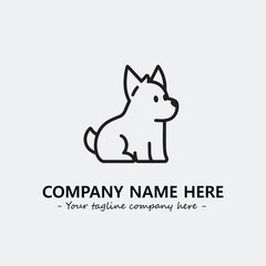 Dog illustration black and white for logo company vector image

