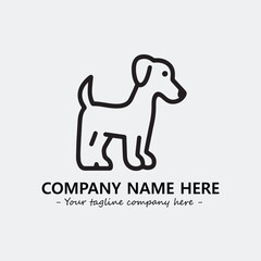 Dog illustration black and white for logo company vector image
