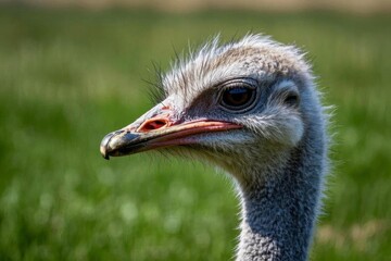 there is a close up of a bird with a very big head