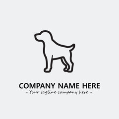 Dog illustration black and white for logo company vector image
