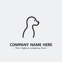 Dog illustration black and white for logo company vector image
