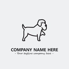 Dog illustration black and white for logo company vector image
