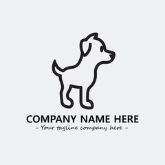Dog illustration black and white for logo company vector image
