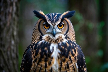 Obraz premium there is a owl that is sitting on a tree branch