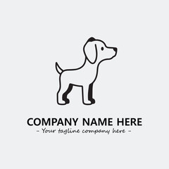 Dog illustration black and white for logo company vector image
