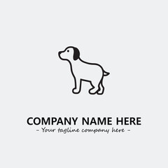 Dog illustration black and white for logo company vector image
