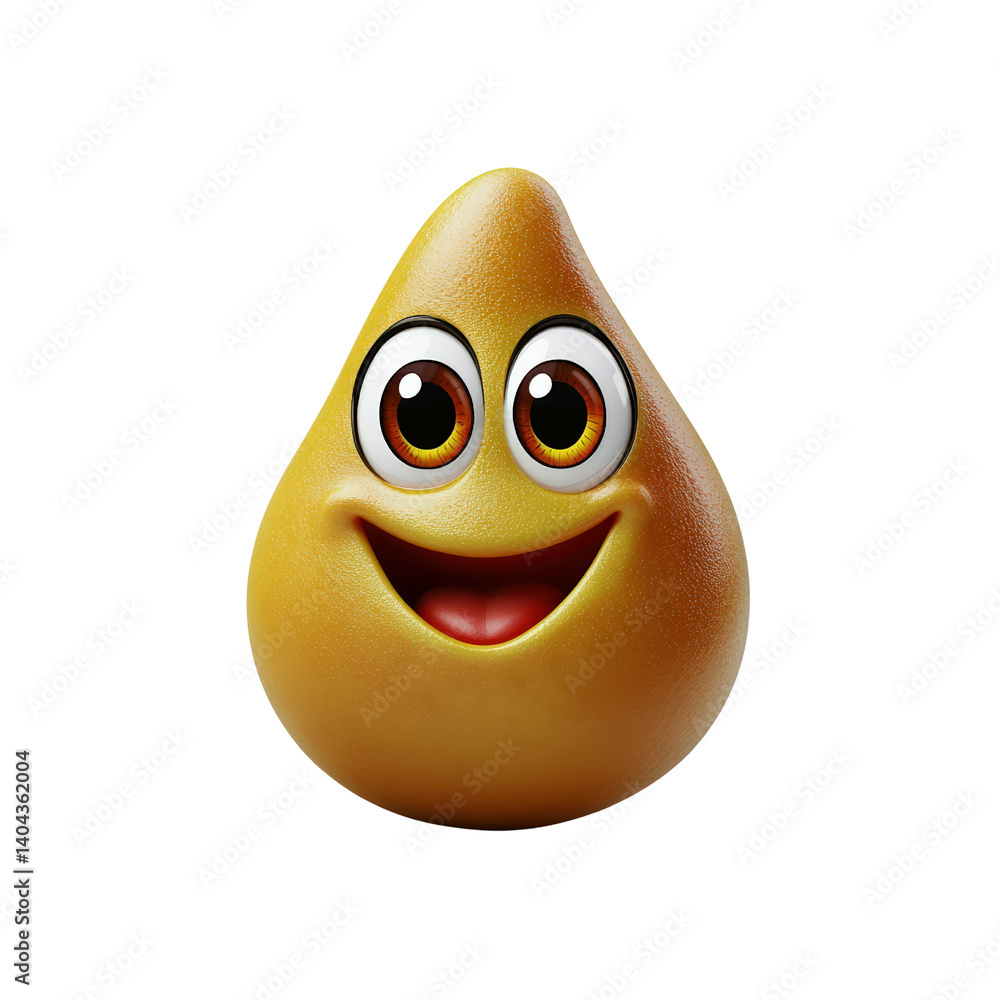 Poster cheerful smiling orange with a happy expression creating a fun and playful atmosphere for food and b