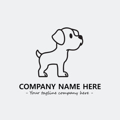 Obraz premium Dog illustration black and white for logo company vector image 