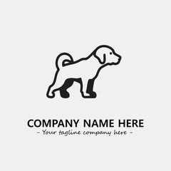 Dog illustration black and white for logo company vector image
