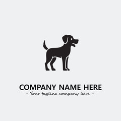 Dog illustration black and white for logo company vector image
