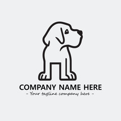 Obraz premium Dog illustration black and white for logo company vector image 