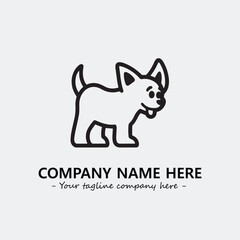 Dog illustration black and white for logo company vector image
