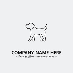 Dog illustration black and white for logo company vector image
