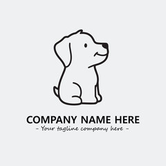 Dog illustration black and white for logo company vector image
