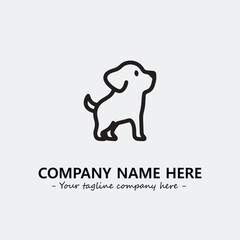 Dog illustration black and white for logo company vector image
