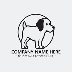 Obraz premium Dog illustration black and white for logo company vector image 