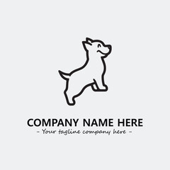 Dog illustration black and white for logo company vector image
