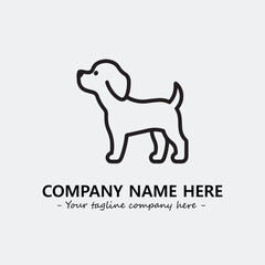 Dog illustration black and white for logo company vector image

