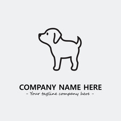 Obraz premium Dog illustration black and white for logo company vector image 