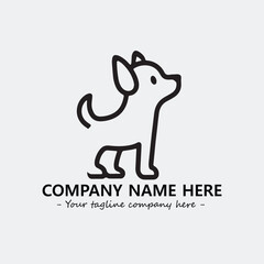 Dog illustration black and white for logo company vector image
