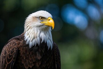 there is a bald eagle that is standing in the grass