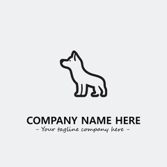 Dog illustration black and white for logo company vector image
