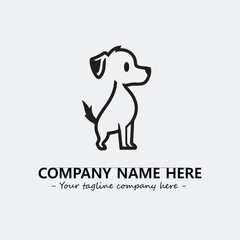 Dog illustration black and white for logo company vector image
