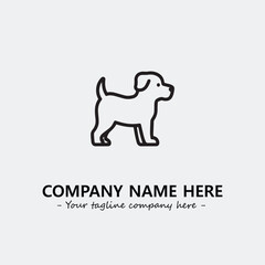 Dog illustration black and white for logo company vector image

