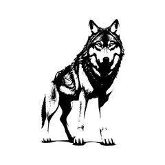 Fototapeta premium Lone Wolf Silhouette - Graphic Design Element