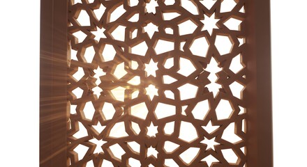 Sunlight streaming through a patterned wall, creating an intricate display