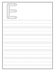 Creative Capital Letter Alphabet tracing interior template use for kdp