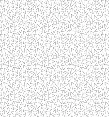 Memphis geometric seamless pattern. 80-90s trendy style. Abstract black and white mosaic texture of different shapes. Design element for invitation, web, banner, retro design. Vector Illustration.