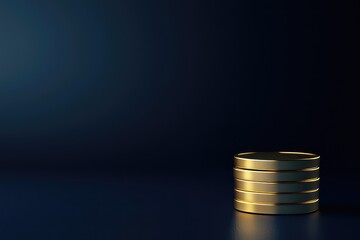 Simple stack of golden coins symbolizing savings, investment, and financial success. AI generated image.