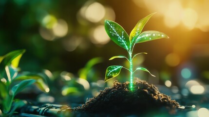 futuristic robotic soil pod, its roots