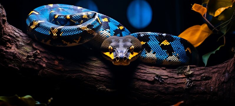 a python was wrapped around a tree branch, ai generative
