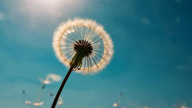 dandelion in the wind