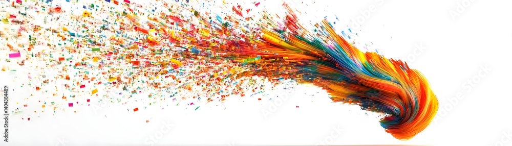 Poster a vibrant splash of colors swirling together, creating a dynamic and energetic visual