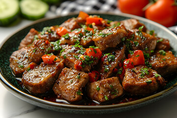 Grilled Gizzards in Blackberry Sauce with Fresh Peppers