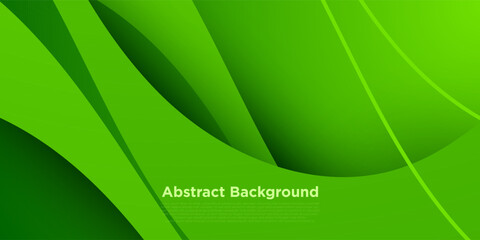 Abstract colorful curve green background. Simple overlap wave pattern design. Eps10 vector