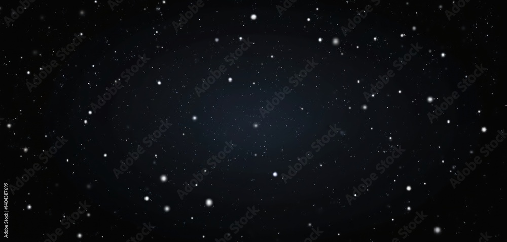 Poster Cosmic night sky view with blinking stars. Galaxy background with star lights, cosmos. Abstract universe, deep space exploration. Suitable for various projects science, astronomy, space tech.