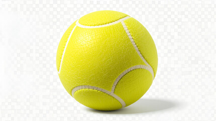 tennis ball isolated on a transparent cut-out background, yellow tennis ball PNG
